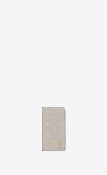 MONOGRAM iPhone 10 case in star-print leather